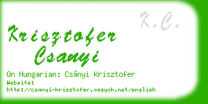 krisztofer csanyi business card